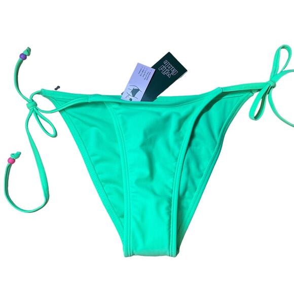 Wild Fable Women's Green Beaded Side-Tie Cheeky Bikini Bottom - Size XS - NWT - Picture 1 of 8